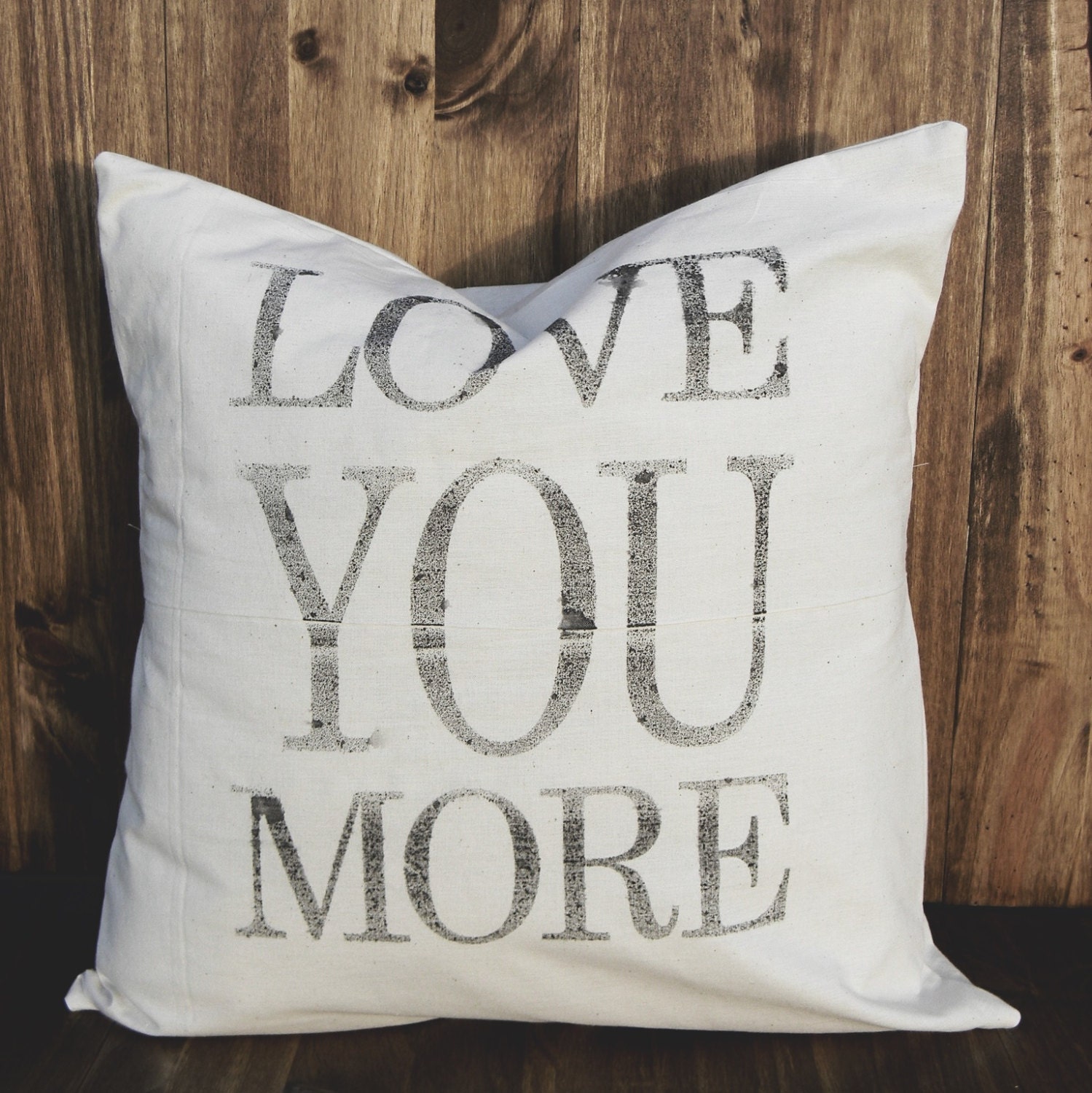 Love You More 16 x 16 Pillow Cover, couple, wedding gift, engagement gift, newlywed, wedding shower, valentines day gift