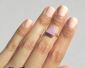 Mini Triangle Knuckle Midi Ring Adjustable Dainty Minimalist Simple Gift Silver Geometric Jewelry Present Bridal Shower Favor Tiny