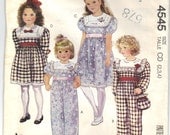 Children's and Girl's Jumpsuit, Dress, and Bag - McCall's Pattern 4545  Size CD (2, 3, 4)