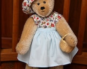 Becky - A cute honey-coloured short-pile mohair bear