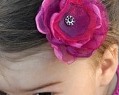 Valentine's Day Pink Purple Flower Clip, Pink and Purple Clip, Bridesmaid Flower, Easter Flower Clip