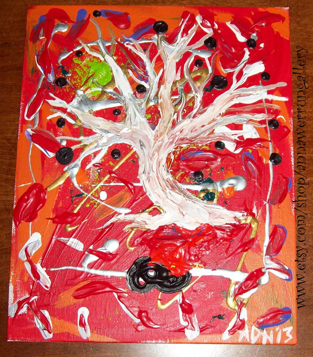 Free Shipping Abstract Painting, "Quiet Quake" Acrylic Painting 8 x 10 inch Anna Werrun
