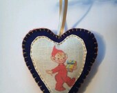 Felt Heart Ornaments  Vintage/ Pixie / Keepsakes / Valentine