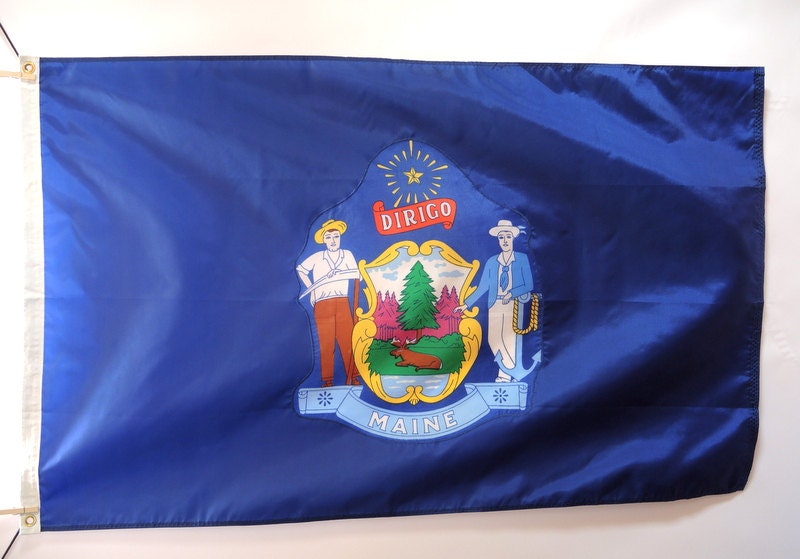 Blue Flag State of Maine Large Maine State Flag Memorial Day, Flag Day, 4th of July - injoytreasures