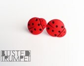 Red Lady Bug Earrings - Spring Bug - Surgical Steel Posts