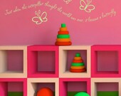 Butterfly Wall Decal Quote Lettering Decor For Boy or Girl Baby Nursery Room Or Playroom Vinyl Wall Art 10H x 36W CQ016