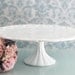 Milk Glass Cake Stand / 14" Wedding Cake Pedestal for White Milk Glass Weddings / Cupcake Stand / Lace Lattice Milkglass CakeStand