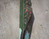 Big Tree - Rustic Wall Hanging Wooden Tree With Hand Carved Colorful Birds Hand Painted Original Wood Sculpture Art