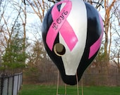 Hot Air Balloon Birdhouse Gourd Art  Words of Inspiration for Breast Cancer Survivor Available for Custom Order