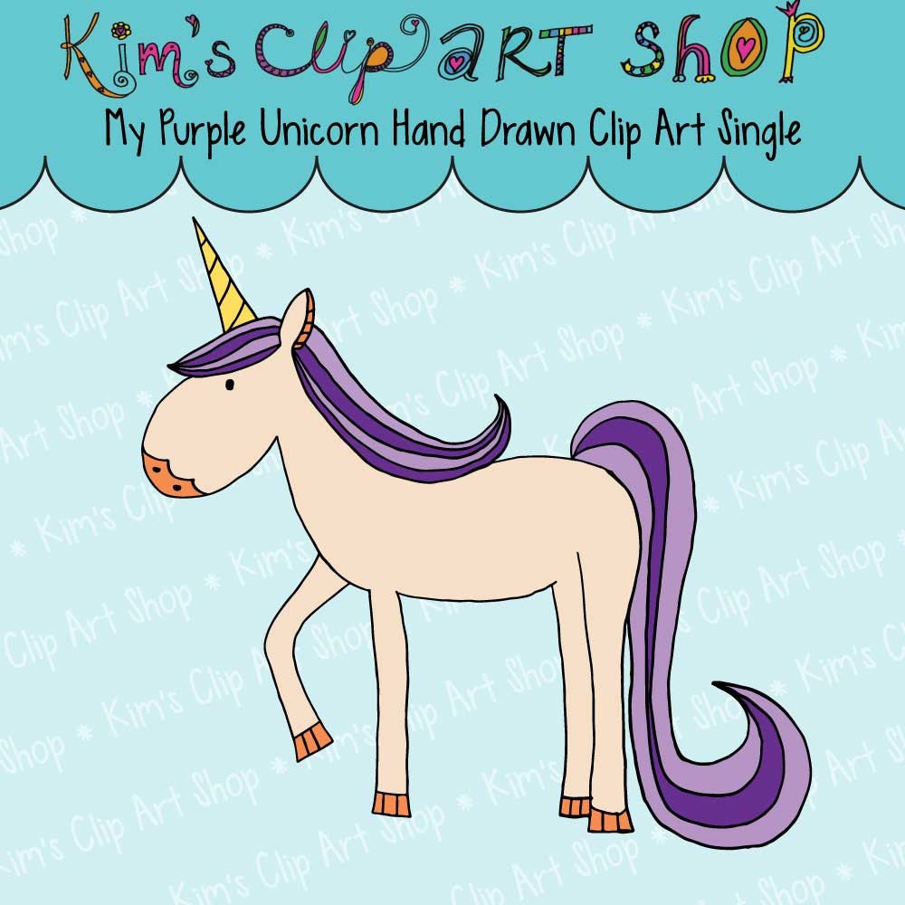 My Purple Unicorn Clip Art Single, unicorn, unicorn clip art, unicorn clipart, scrapbooking, digital clip art Il_170x135
