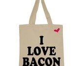 I Love Bacon Canvas Tote Bag