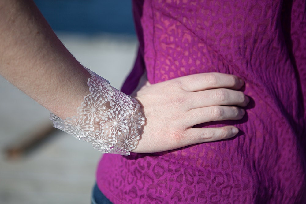 Lucite cuff bangle ANASTASSIA, fashion jewelry