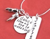 Tap Dance Personalized Necklace Hand Stamped Sterling Silver Charms Recital Dancer Gift for Her