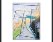 Philosophical OOAK Modern Abstract Mixed Media Painting/Drawing 11.7x8.3 " Time Travel 034 "
