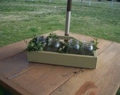 Sage green garden tool box made from reclaimed wood