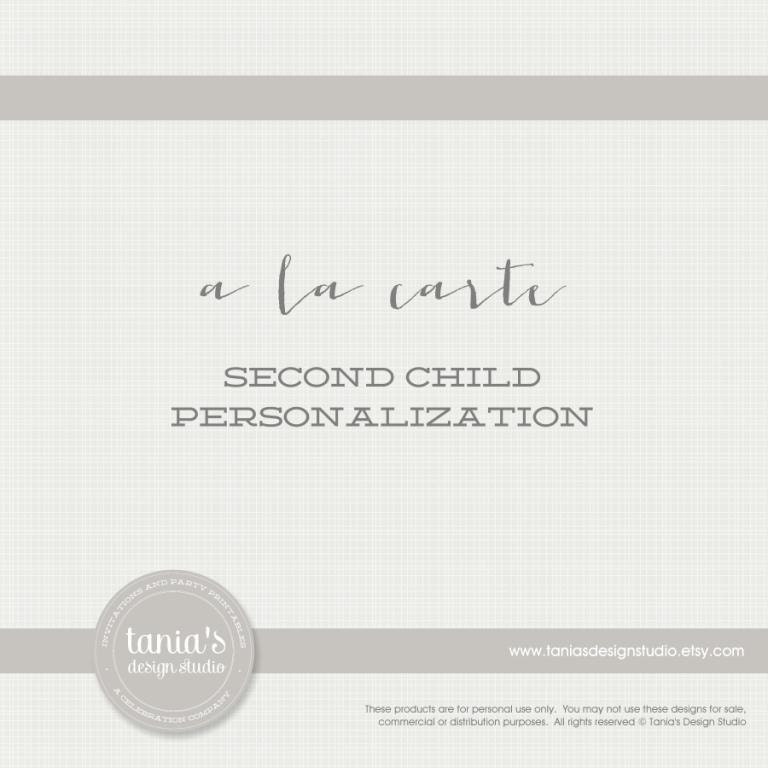 A La Carte : Second Child Personalization by tania's design studio