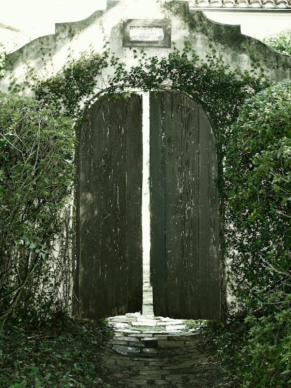 Door Photography, Garden Photography, Fine Art, Old Doors, Cottage, Bungalow, Shabby, Green, Gate, Rustic, Art Print