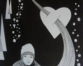 Scandinavian Dreams A4 original ink drawing on heavy weight paper.