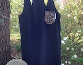 Leopard Fabric Pocket Dress