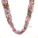 Crocheted Necklace Boho Jewelry Pink Gray Ladder Yarn Necklace Cascade Necklace Trellis Bead Necklace Grad Gift