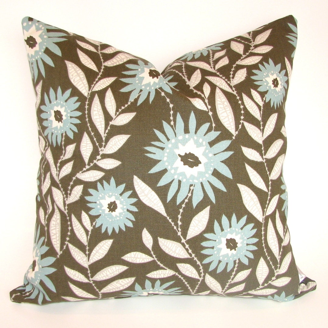 Premier Prints Village Blue Fenton Decorative Accent Throw Pillow Cover 18x18 inch hidden zipper