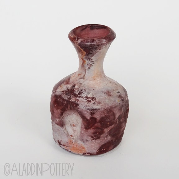 Red Mini Saggar Fired Vase