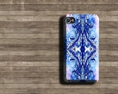 Tribal floral pattern iphone 4s case-mint zigzag-free shipping-hard shell-snap on-made high recycle plastic in Bay Area ,California