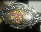 Unique Bangle Cuff Gold Luster Bracelet