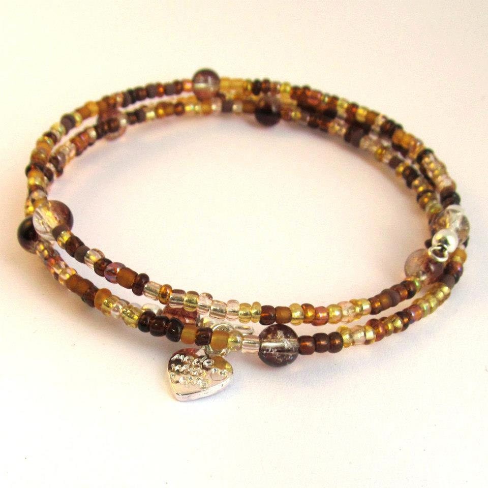 Beaded Jewellery // Copper Crackle Bead Bracelet