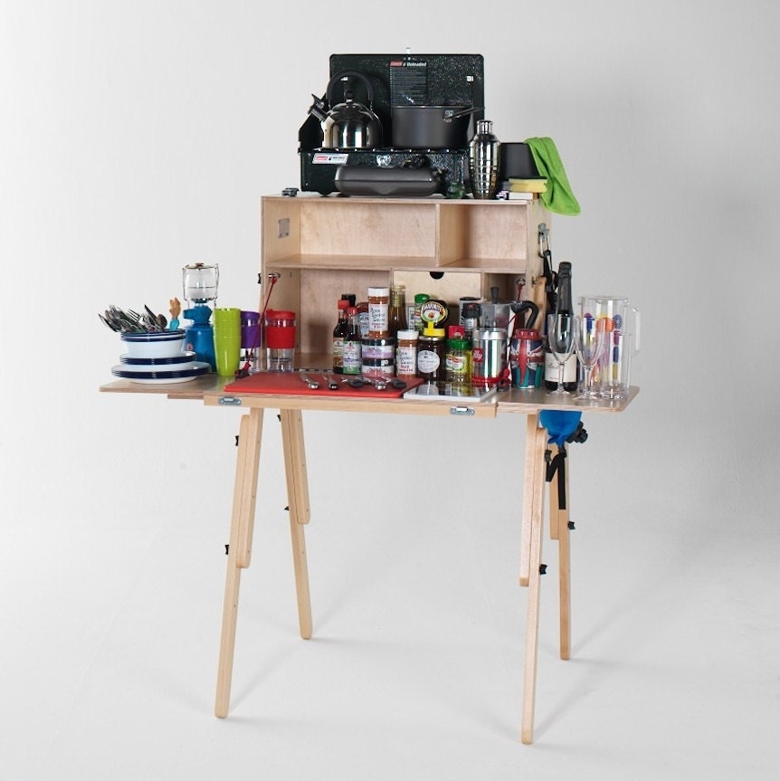 Portable Camp Kitchen Stand With Detachable Legs - The Kitchen In A Box You Can Take Anywhere - Cook Out In Style