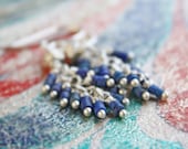 lapis earrings, cobalt blue silver jewelry, sterling silver dangle drop bohemian jewelry
