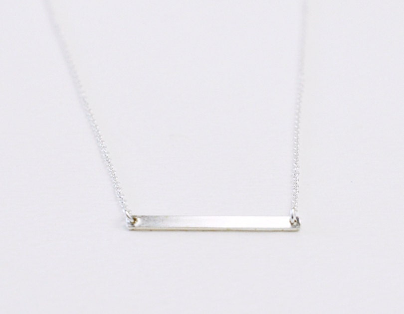 Silver Bar necklace - modern line sterling necklace - minimalist jewelry - women  gift
