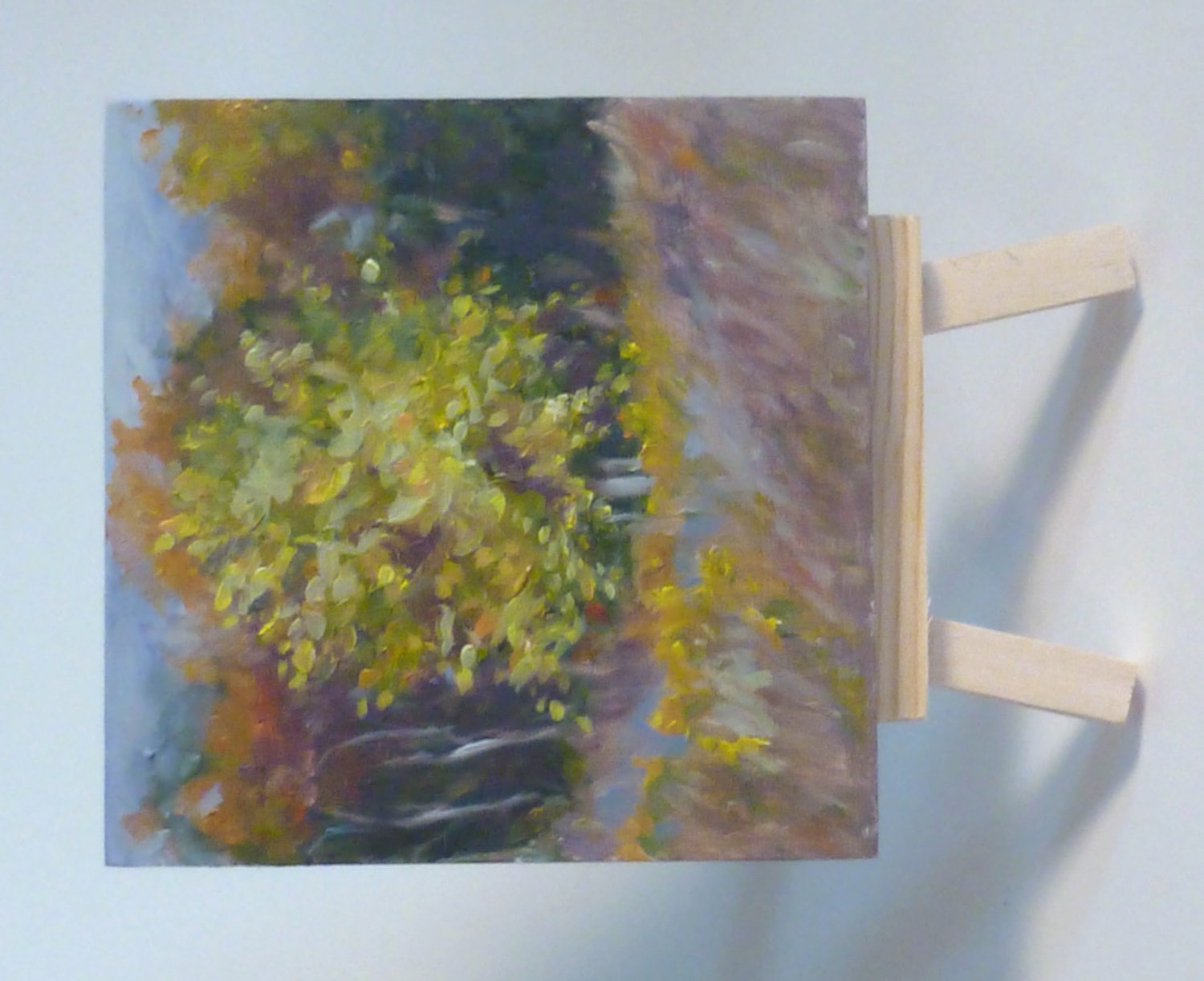 Small Original Landscape Oil Painting - Golden Tree