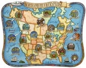 Cryptids of North America Map Art Print 8" x10"