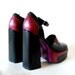 vintage SKY HIGH platform heels /  1990s two tone platform shoes