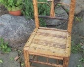 Sweet ANTIQUE CHILDREN'S CHAIR - Handmade Victorian Bamboo Child's Chair - Patina - Sweet sweet