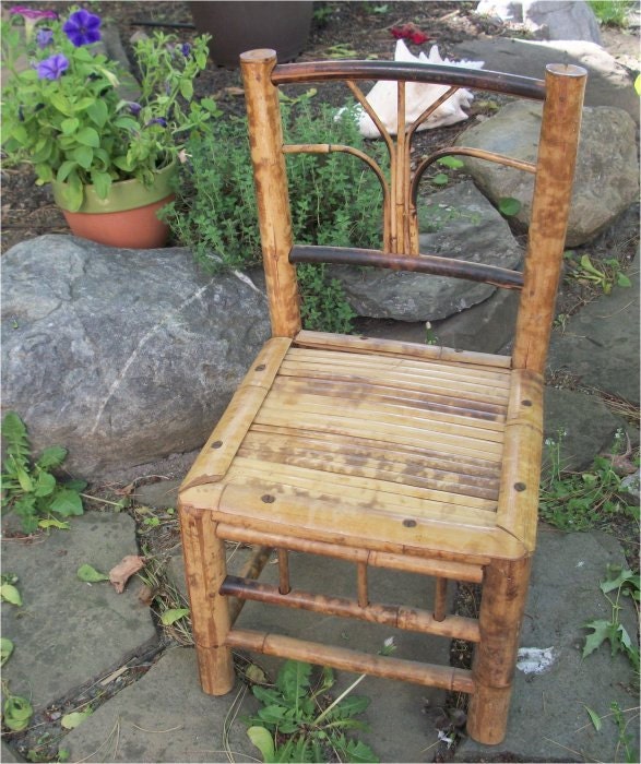 Sweet ANTIQUE CHILDREN'S CHAIR - Handmade Victorian Bamboo Child's Chair - Patina - Sweet sweet