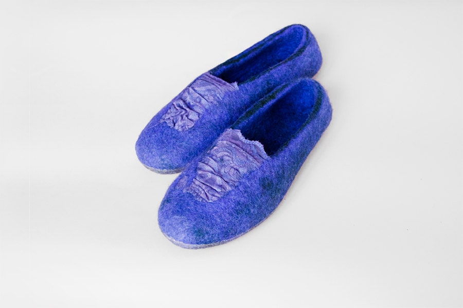 Women wool house shoes Purple Glam Rock