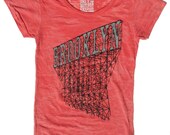 Brooklyn Burnout Tee in Women's Tomato Red S M L XL