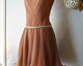 Miss Elliette Dress // Vintage 1960s Pleated Chiffon Cocktail Dress Go Go Mod