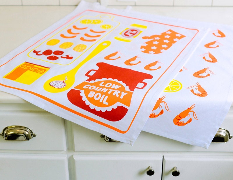 Low Country Boil tea towel