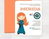 brave princess birthday invitation. printed and handmade.