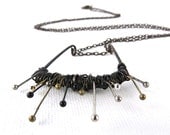 speeding comet modern copper brass hanging pendant on chain . handmade . free shipping domestic