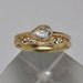 White pear rose cut sapphire engagement & wedding ring set - 18k gold