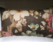 English Floral Garden Linen Pillow Cover 13 x 22