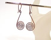 Oxidized Copper Earrings, Spiral Earrings, Copper Wire Jewelry