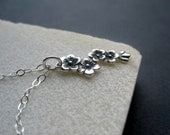 Sterling Silver Cherry Blossom Necklace -  Sterling Silver Flower Necklace - Spring Necklace - Garden Jewelry