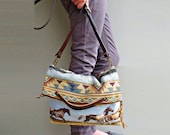 Horse Messenger Bag - Southwest Crossbody Bag - Aztec Tote - Southwestern Purse - Equestrian Bag - Custom Length Leather Strap (no1)
