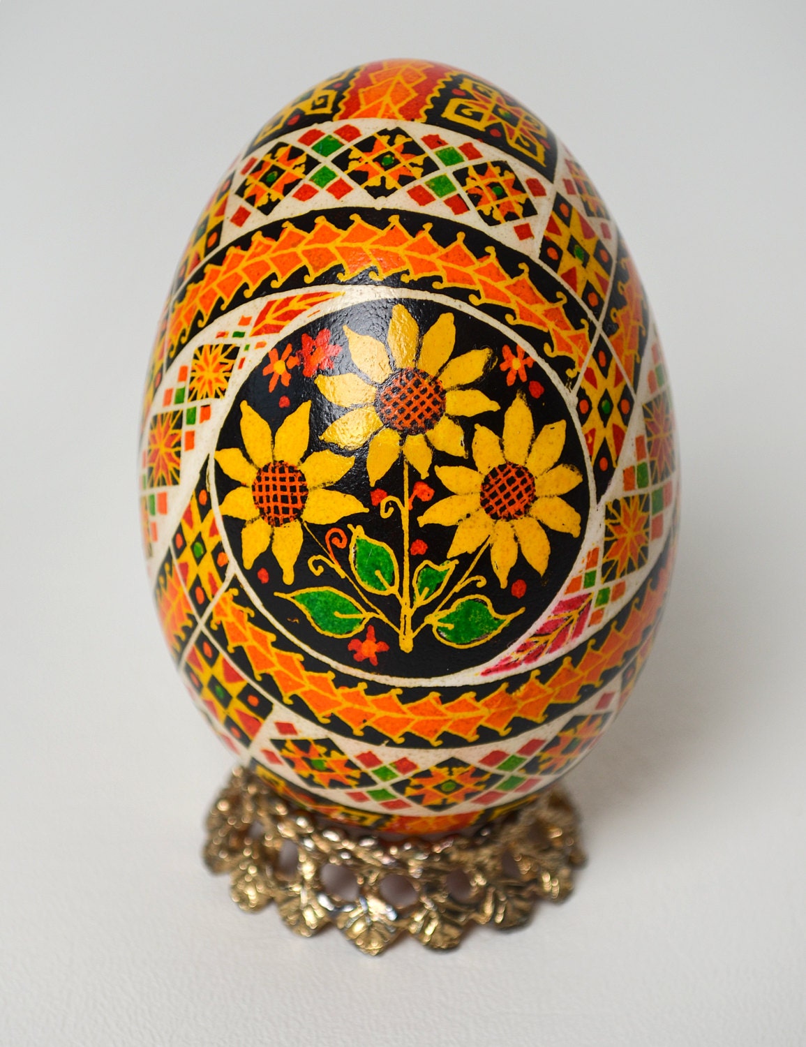 Ukrainian Easter Egg - Large Goose Egg - Symbolizing Eternal Life - Real Traditional Ukrainian Easter Pysanka