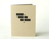 2013 30th Birthday Card - Party Like It Is 1983 - Blank Recycled Greeting Card - Happy Birthday Card